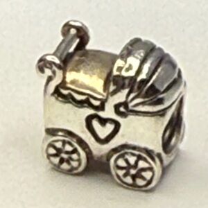 Retired Pandora Sterling Silver Baby Carriage Charm 790380